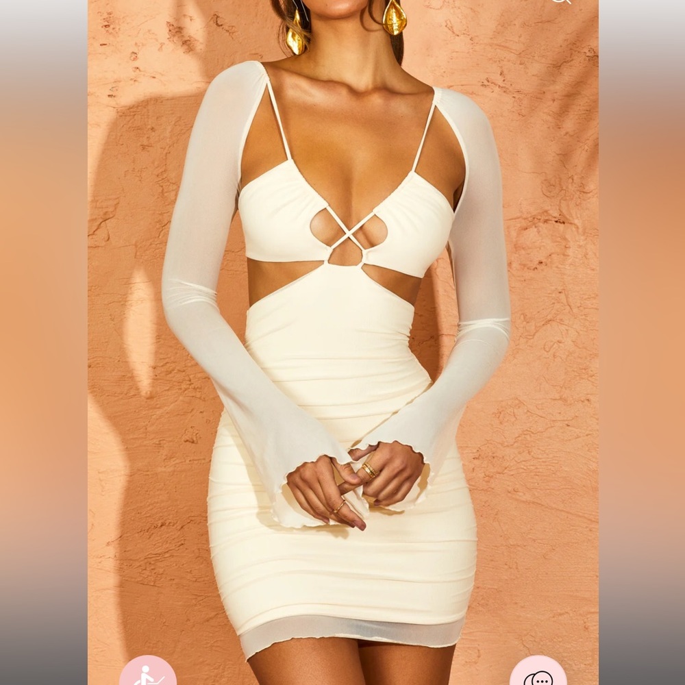 Oh Polly strappy mini dress in ivory